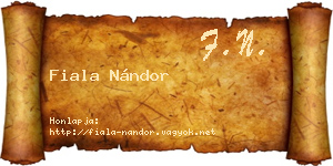 Fiala Nándor névjegykártya