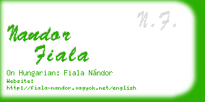 nandor fiala business card